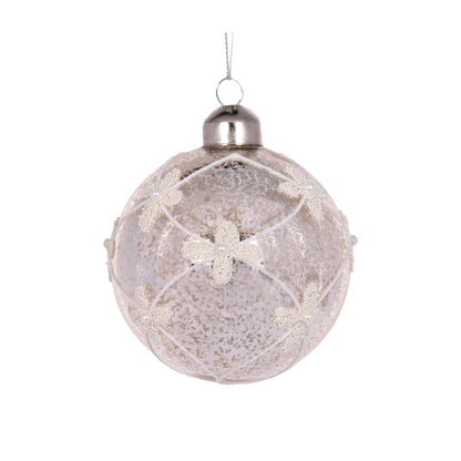 Silver Mercury Fleur Bauble