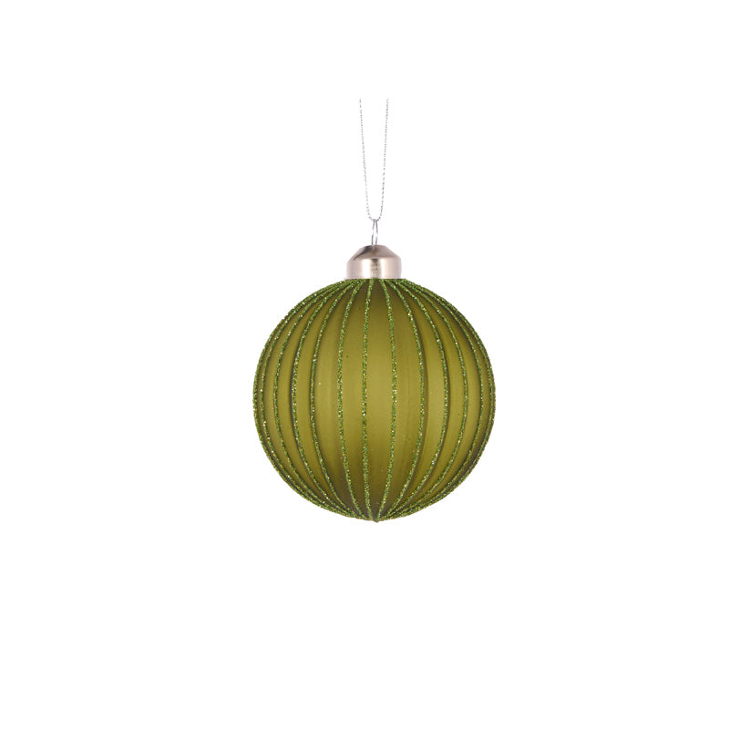 Green Frosted Rib Bauble