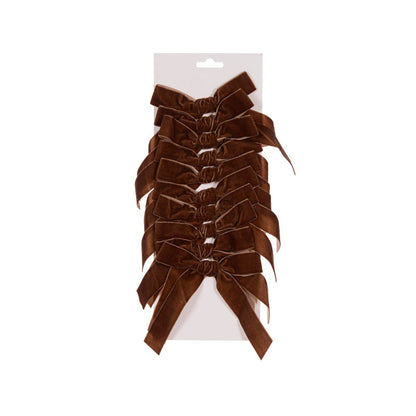 Set/10 5cm Brown Velvet Bows