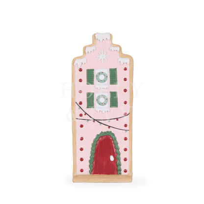 Sugar Plum House Facade With Wreaths