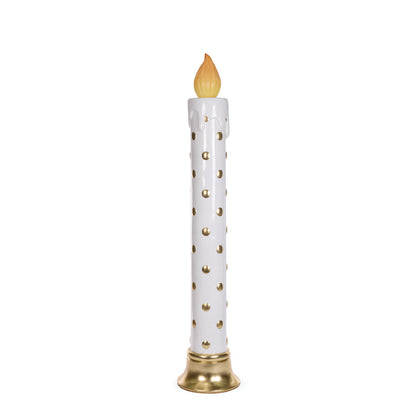 122.5cm LED White And Gold Polka Dot Candle