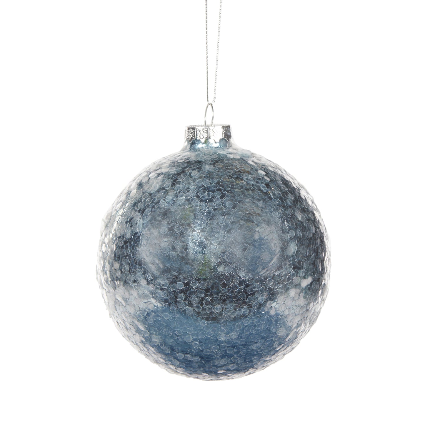 Snowy Blue Icicle Bauble