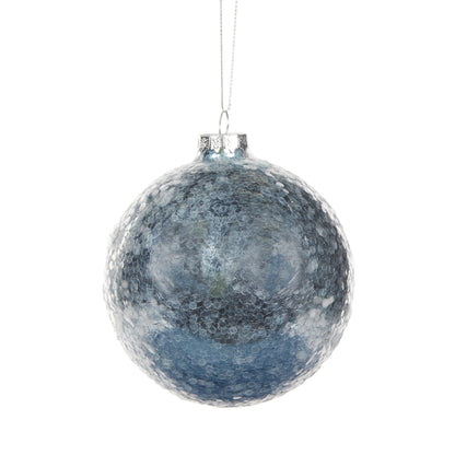 Snowy Blue Icicle Bauble