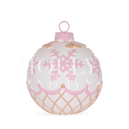PINK GINGERBREAD SNOWFLAKE BAUBLE