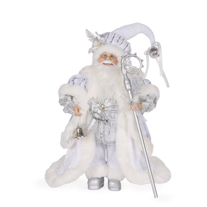 50cm Silver Fabric Santa