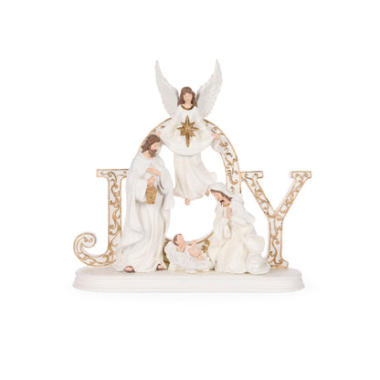 Joy Holy Family With LED Angel
