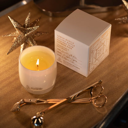 Lemon Myrtle, Golden Wattle, Poached Pear, Cypress Pine Scented Soy Candle | 140gm