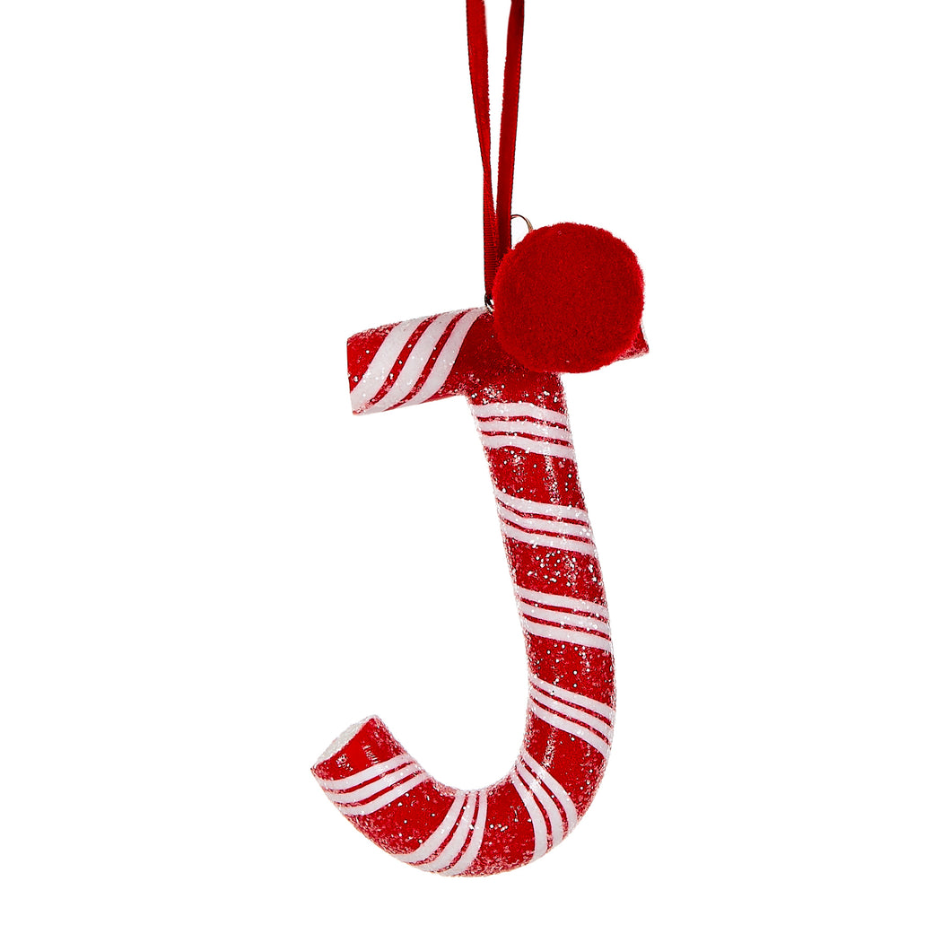 Candy Cane Letter J Hanging