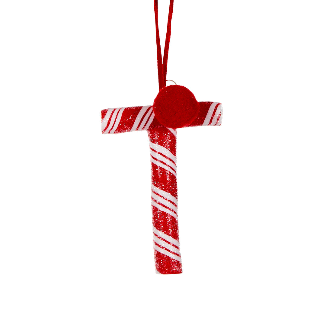 Candy Cane Letter T Hanging