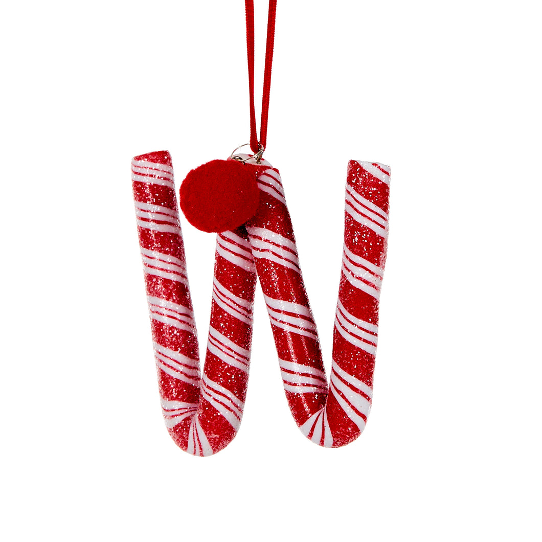 Candy Cane Letter W Hanging