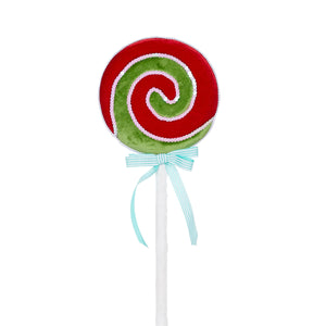 36Cm Red And Green Swirl Lollipop