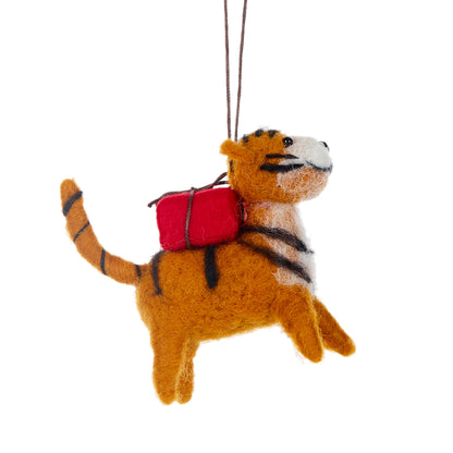 Wool Tiger With Present