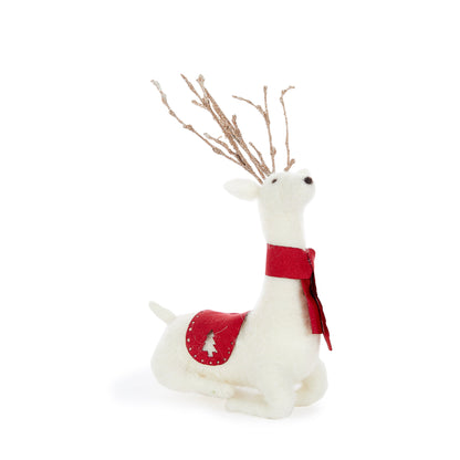 Wool Sitting Reindeer Cream