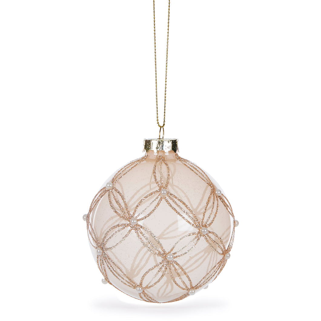 Blush Deco Bauble With Pearls