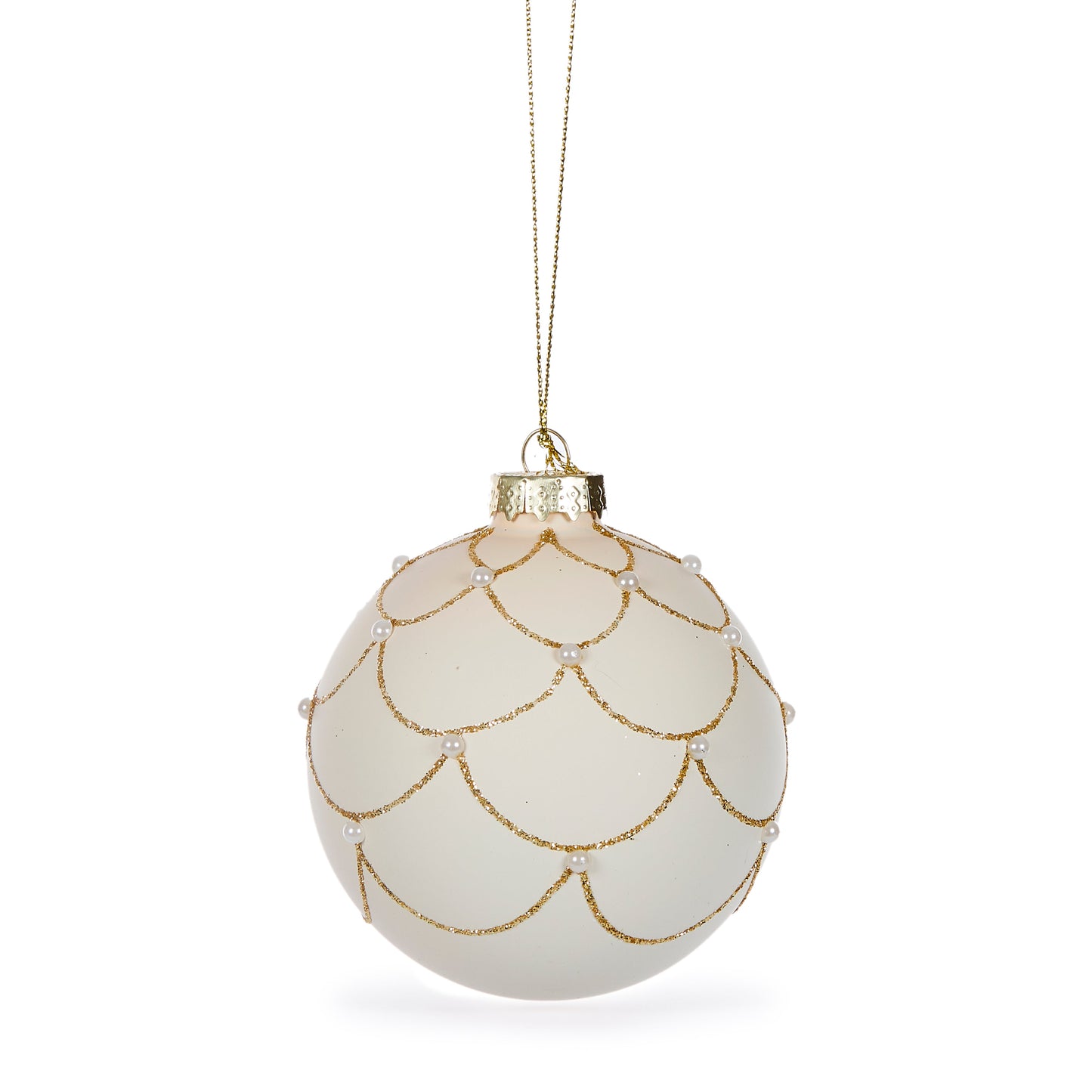 Scalloped Deco Bauble With Pearls