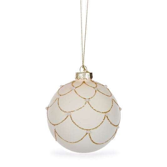 Scalloped Deco Bauble With Pearls