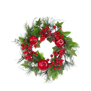 25 Cm Red Berry And Apple Wreath