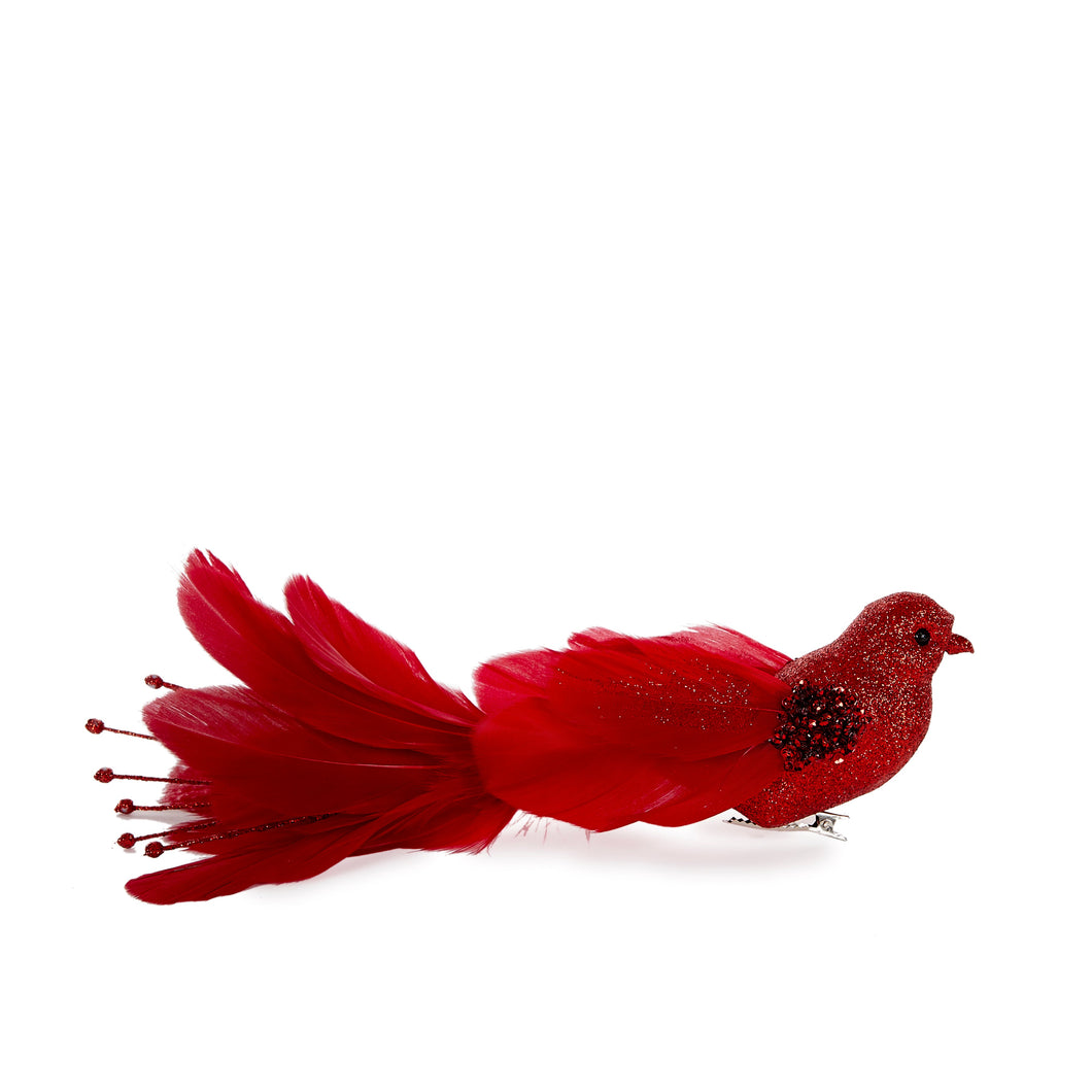 Red Flower Clip Bird Large