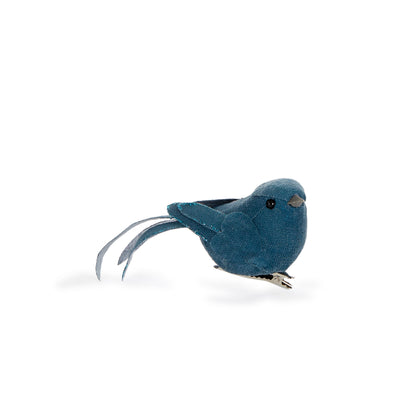 Navy Linen Clip Bird