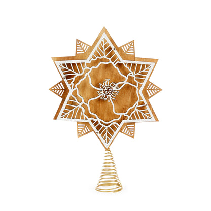 Wooden Tree Topper Star Poppy