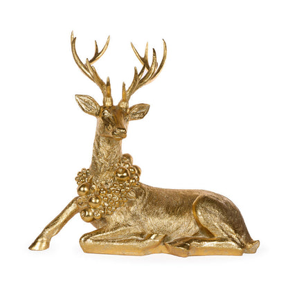 72cm Bronze Sitting Harvest Reindeer