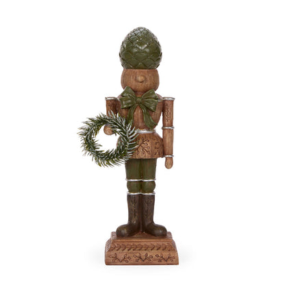 Pinecone Nutcracker With Wreath