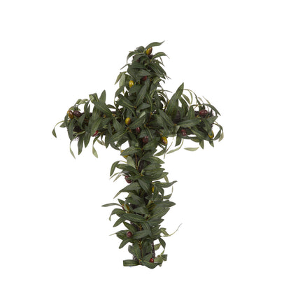 LUXE OLIVE FOLIAGE CROSS