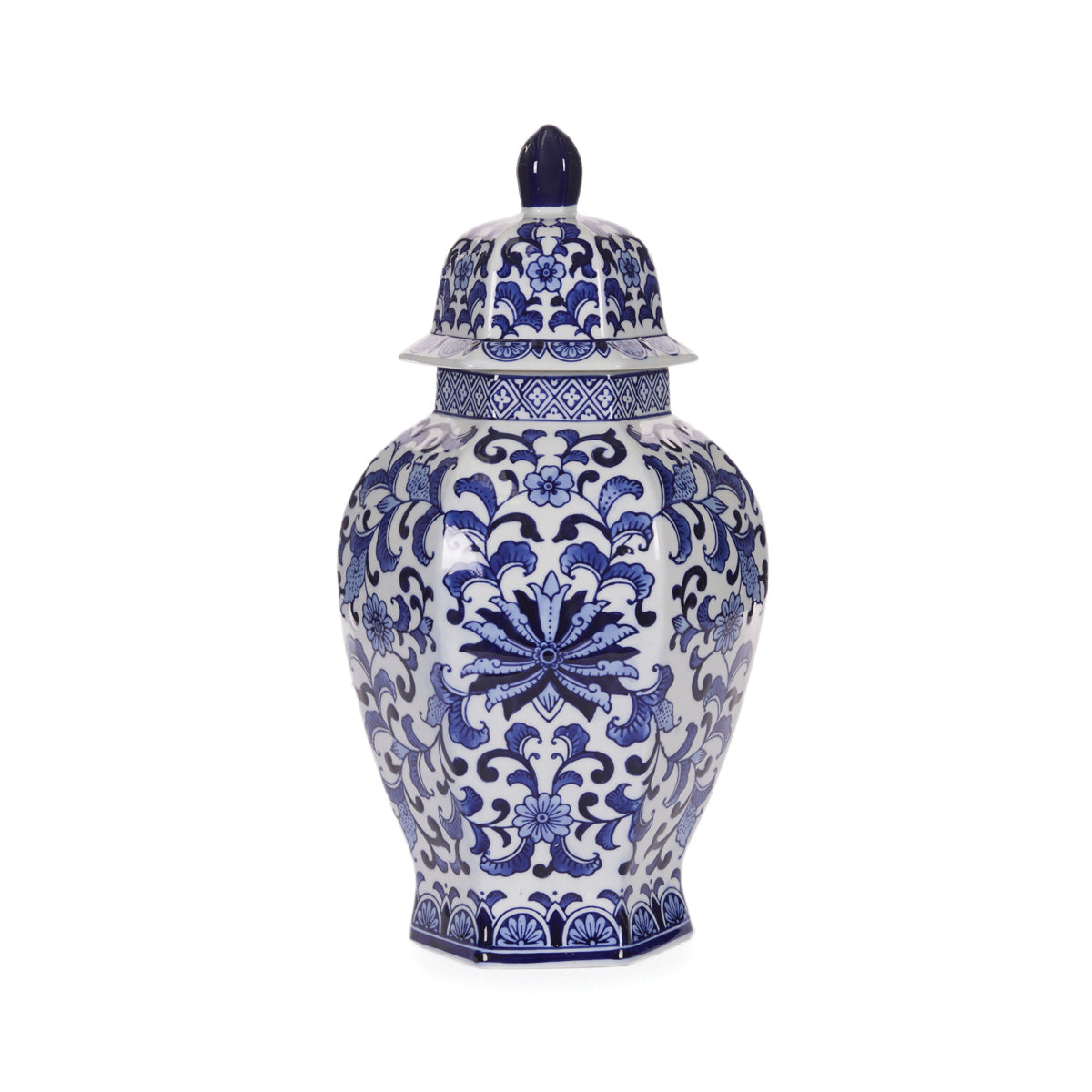 45.7cm Lotus Chinoiserie Jar