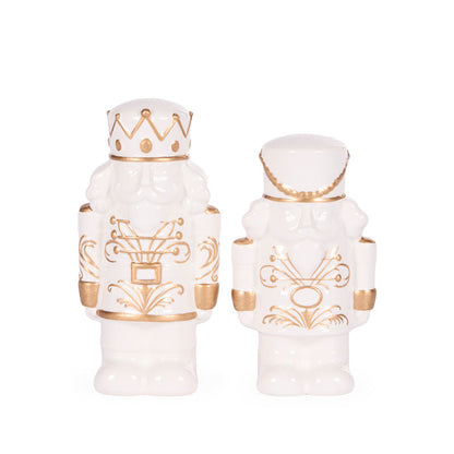 Ivory And Gold Nutcracker Salt And Pepper Shakers