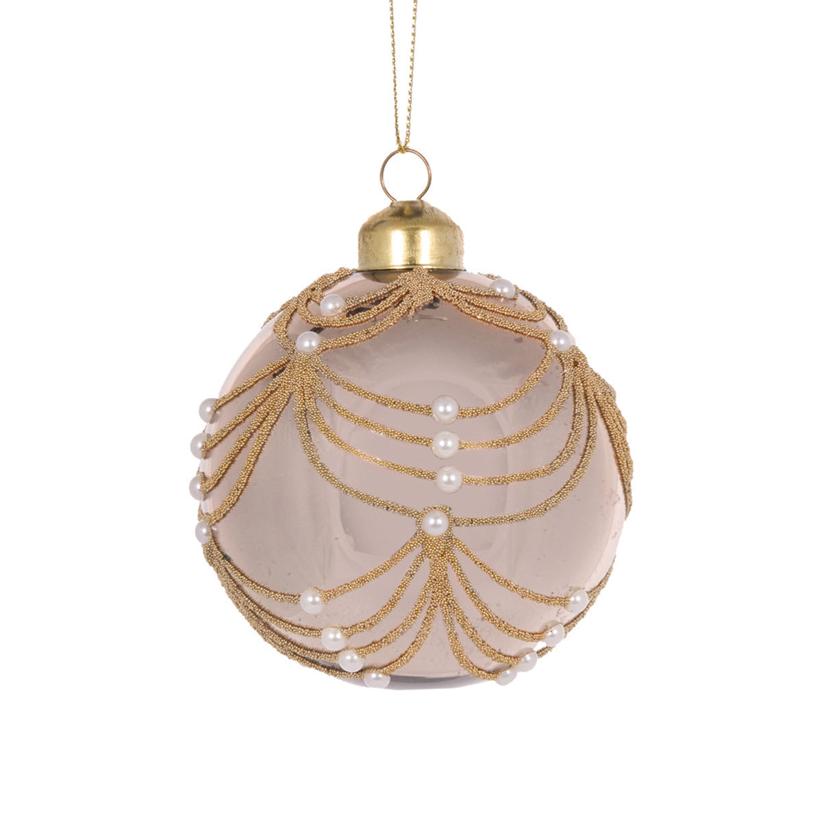 Champagne Scalloped Pearl Bauble