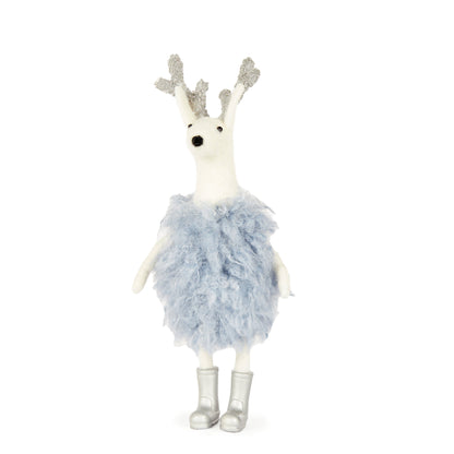Snowy Blue Reindeer In Gumboots