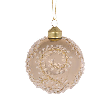 HIGH SHINE CHAMPAGNE LEAF BAUBLE