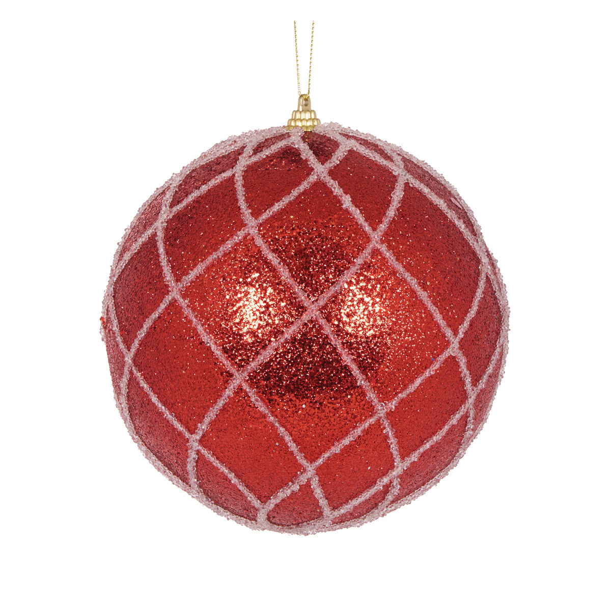 XL RED LATTICE BAUBLE