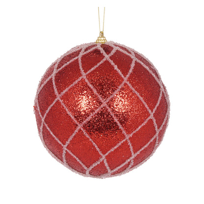XL RED LATTICE BAUBLE