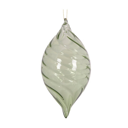 Clear Green Swirl Drop Bauble