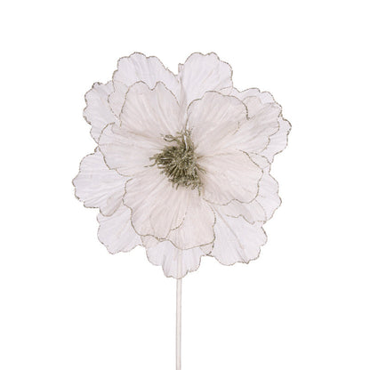 Sheer Platinum Ruffle Poinsettia