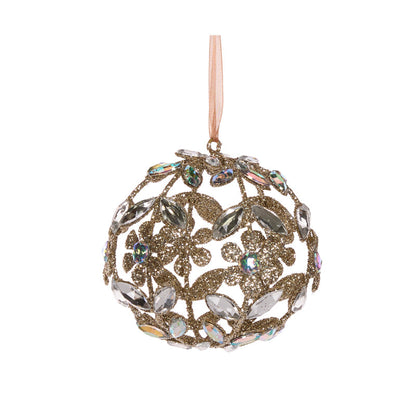 Champagne Jeweled Fern Bauble