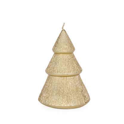 13.5cm Gold Ribbed Tree Candle