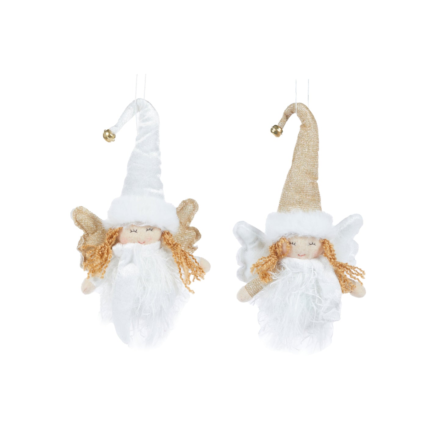 Hanging Fabric Angels White Hat