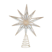 Load image into Gallery viewer, 9 Point Mirrored Tree Topper Star Champagne
