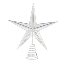 Load image into Gallery viewer, 5 Point Mirrored Tree Topper Star Silver
