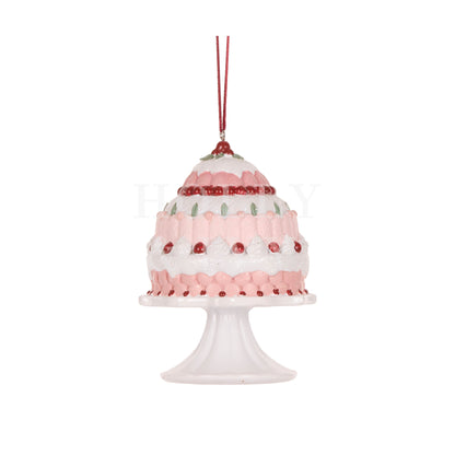 White Sugar Plum Cake Ornament