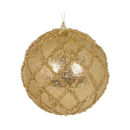 XL Gold Glittered Lattice Bauble