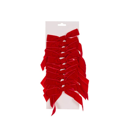 Set/10 5cm Red Velvet Bows