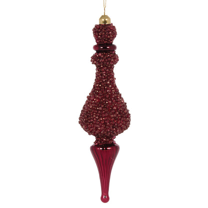 EXQUISITE BEADED BURGUNDY FINIAL