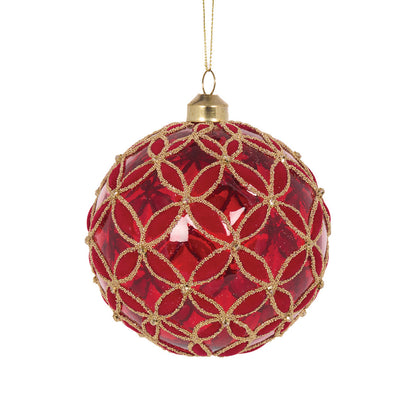 Transparent Red Fleur Bauble