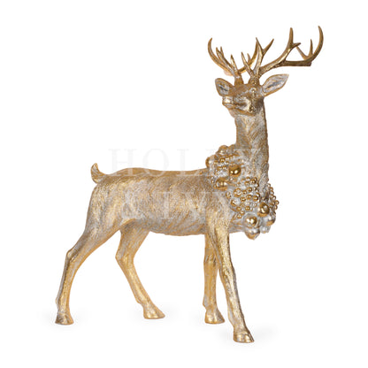 102 Cm Luxe Standing Gold Reindeer