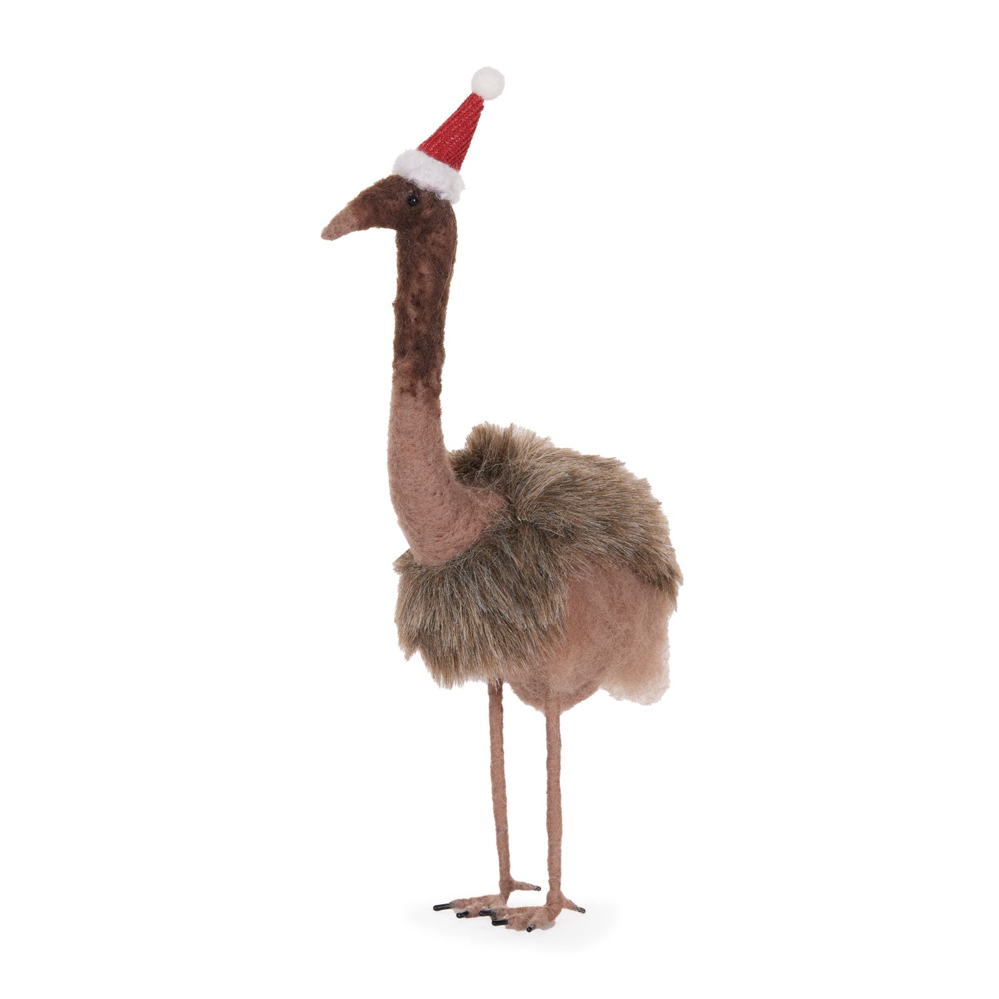 Wool Emu With Santa Hat
