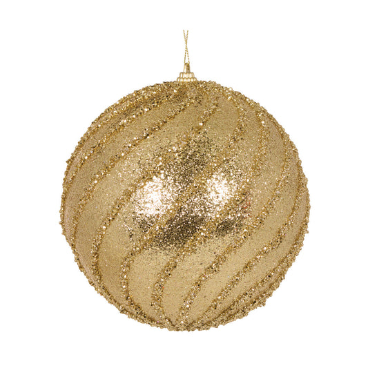 XL Gold Glittered Swirl Bauble