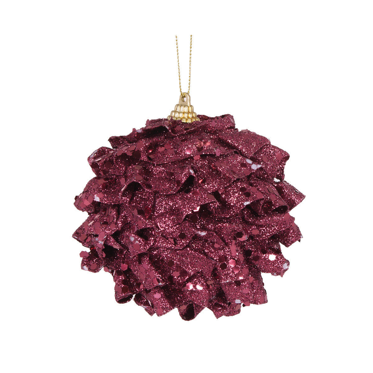 BURGUNDY RUFFLES BAUBLE